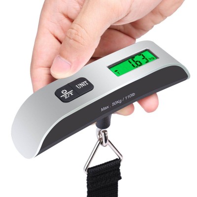 50kg/110lb Digital Electronic Luggage Scale Portable Suitcase Scale Handled Travel Bag Weighting Fish Hook Hanging Scale